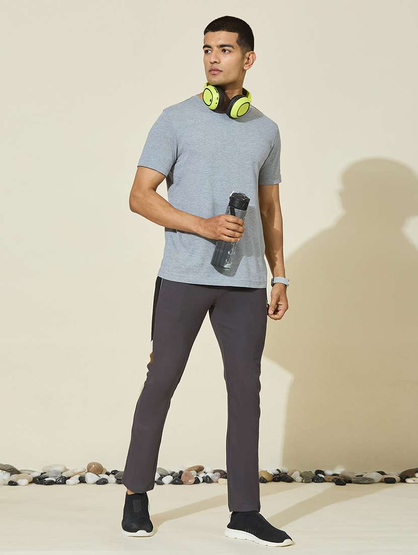  men color block mid rise full length track pant - 22527221 -  Standard Image - 5