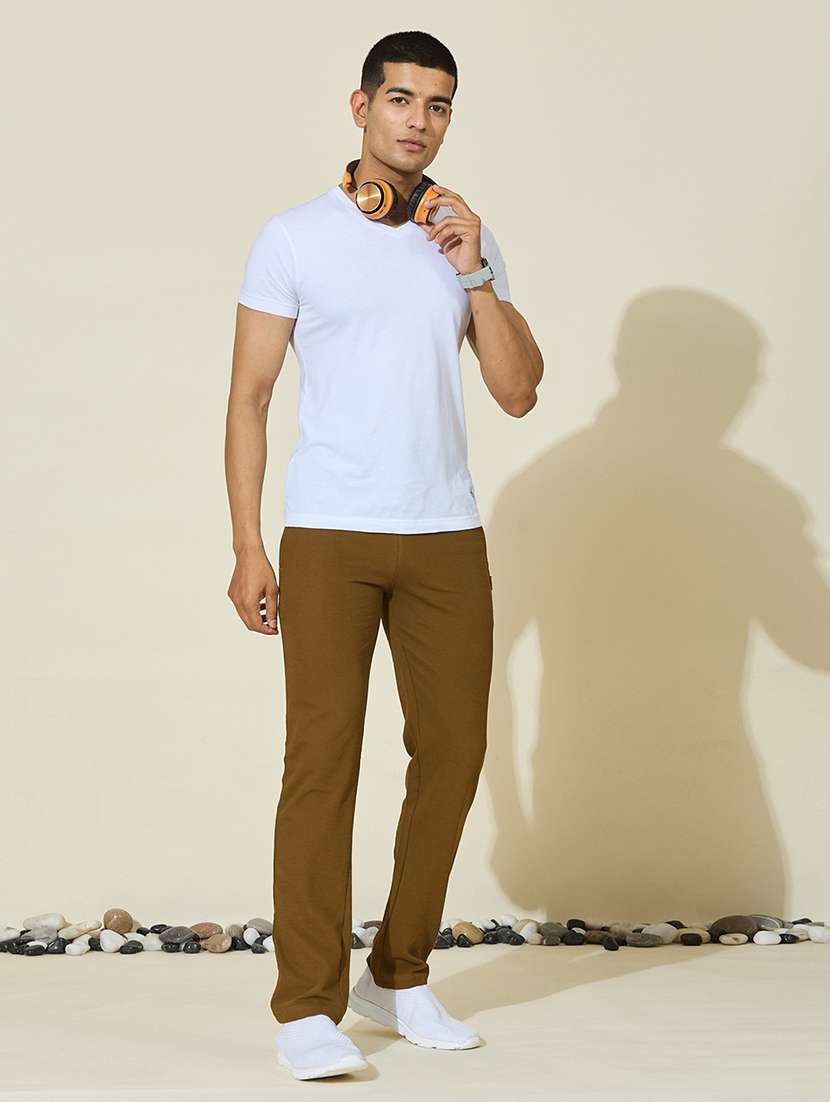  men solid mid rise full length track pant - 22527226 -  Standard Image - 5
