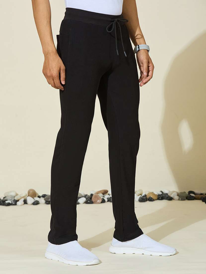  men solid mid rise full length track pant - 22527228 -  Standard Image - 3