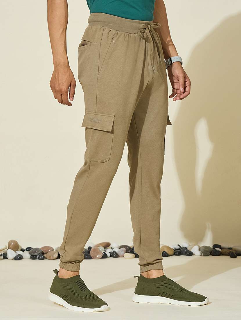 Men Solid Mid Rise Regular Fit Cargo - 22527230 -  Standard Image - 3