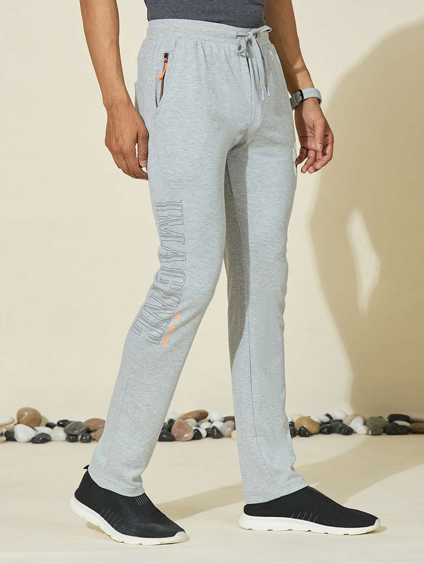 men solid mid rise  full length track pant - 22527233 -  Standard Image - 3
