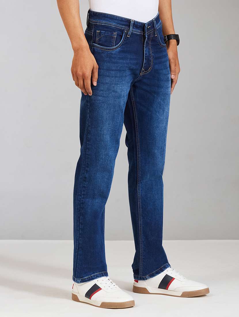 men washed mid rise full length straight jeans - 22527242 -  Standard Image - 3
