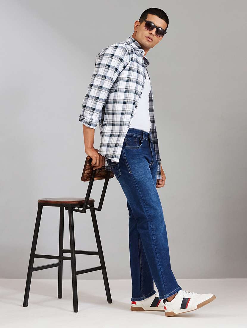 men washed mid rise full length straight jeans - 22527242 -  Standard Image - 5