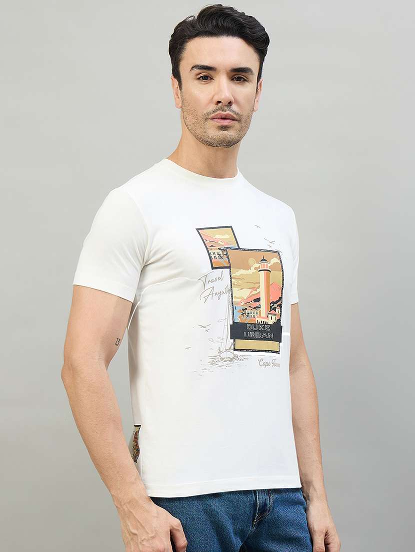 Men Printed Short Sleeve Slim Fit T-shirt - 22527246 -  Standard Image - 5