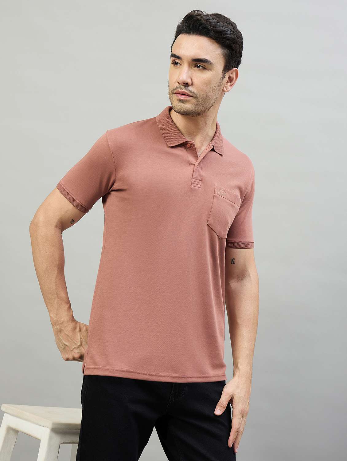 men solid short sleeve slim fit casual shirt