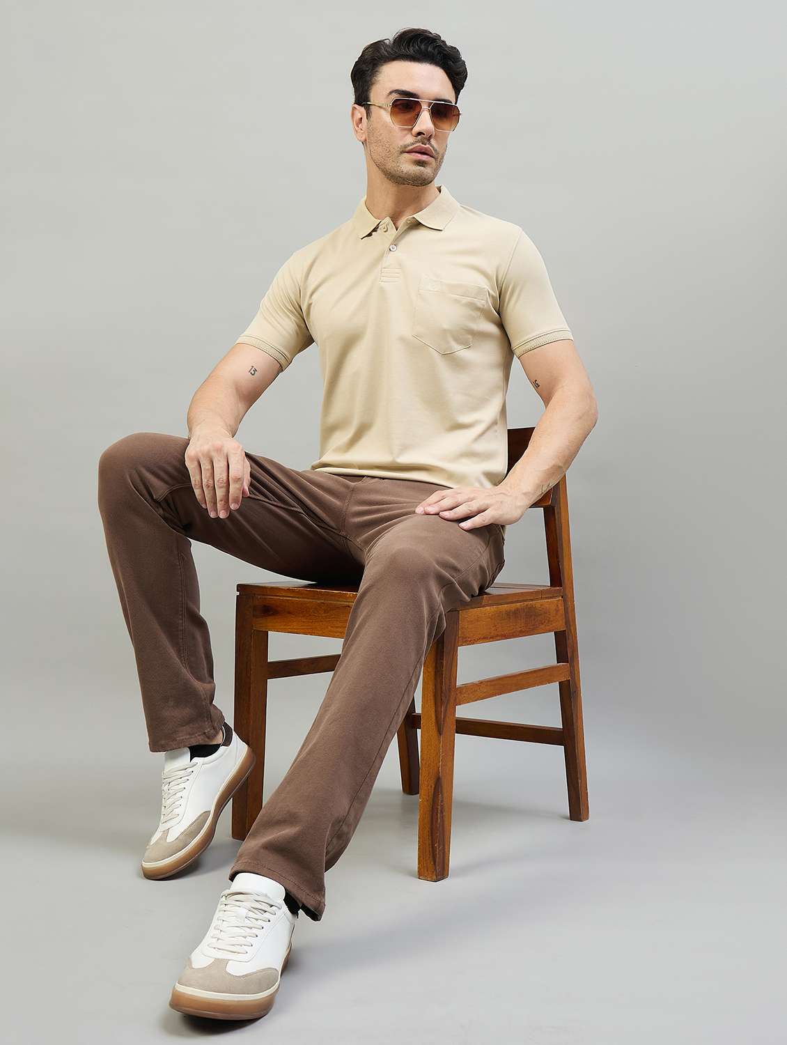 men solid short sleeve slim fit casual shirt - 22527281 -  Standard Image - 5