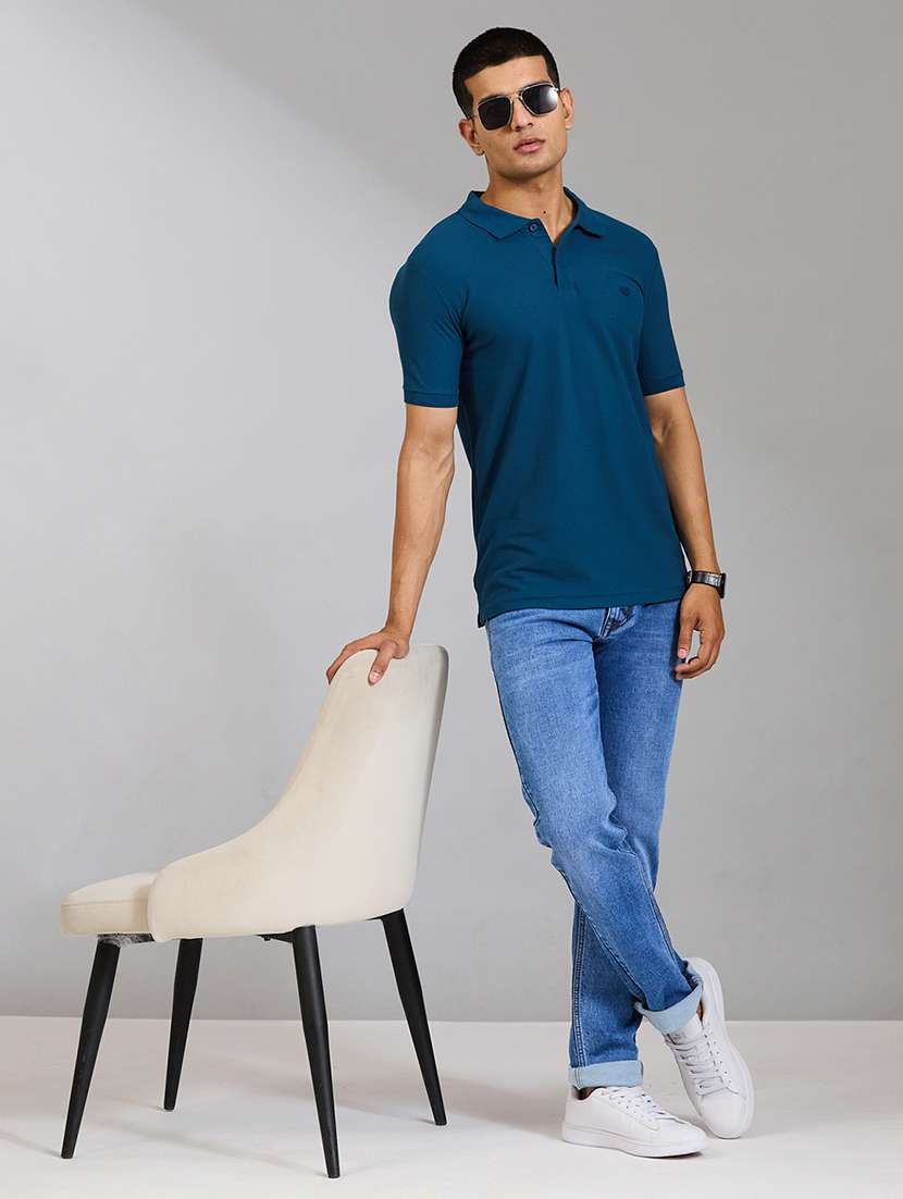 men solid short sleeve slim fit casual shirt - 22527315 -  Standard Image - 5