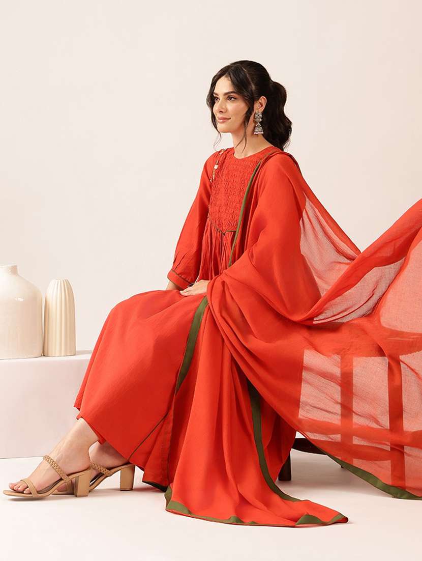 Women Embroidered Three Quarter Sleeve Kurta Pant With Dupatta Set - 22527355 -  Standard Image - 3