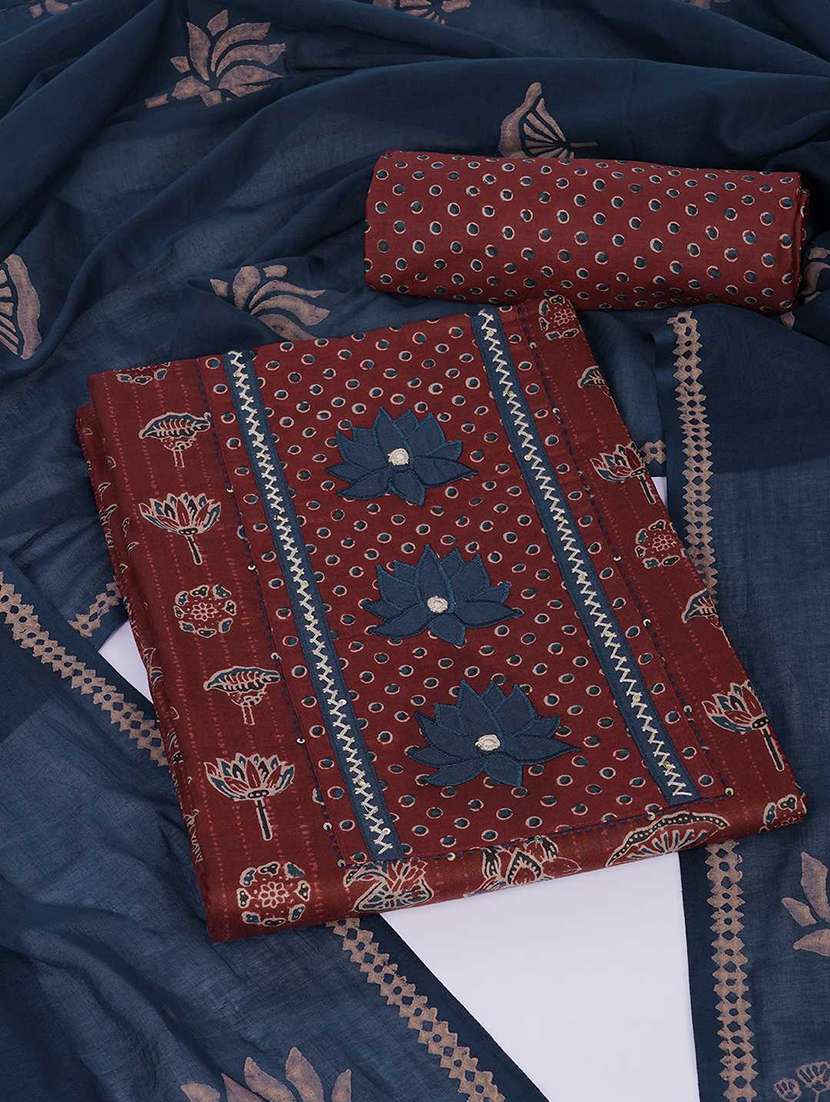 women printed unstitched suit set