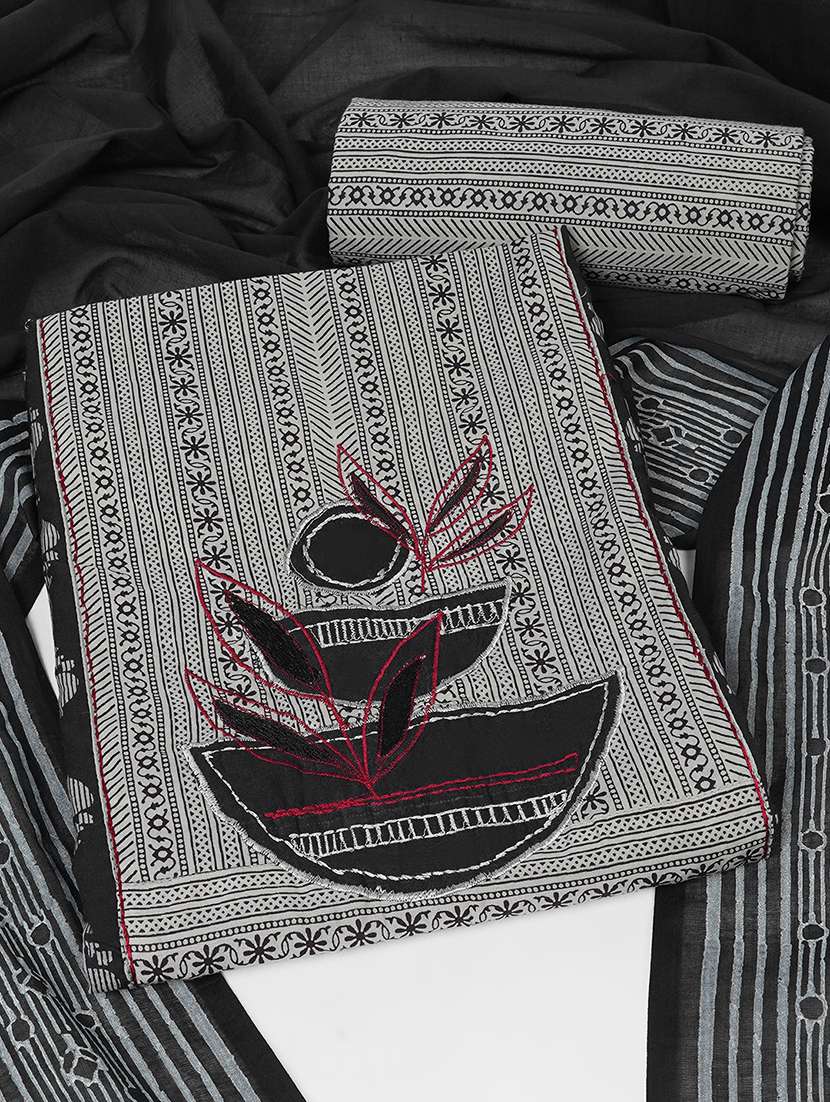 women printed unstitched suit set
