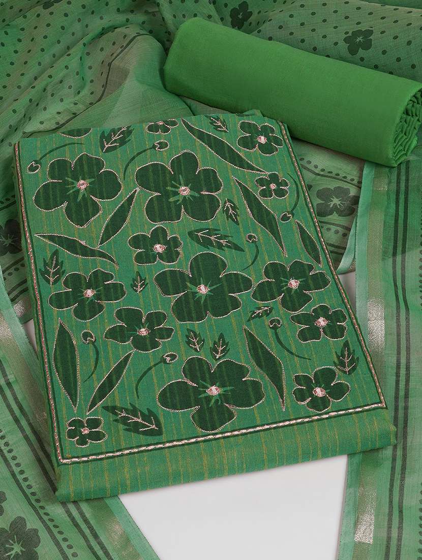 women printed unstitched suit set