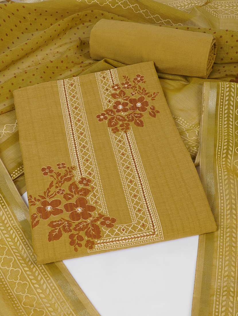 women printed unstitched suit set