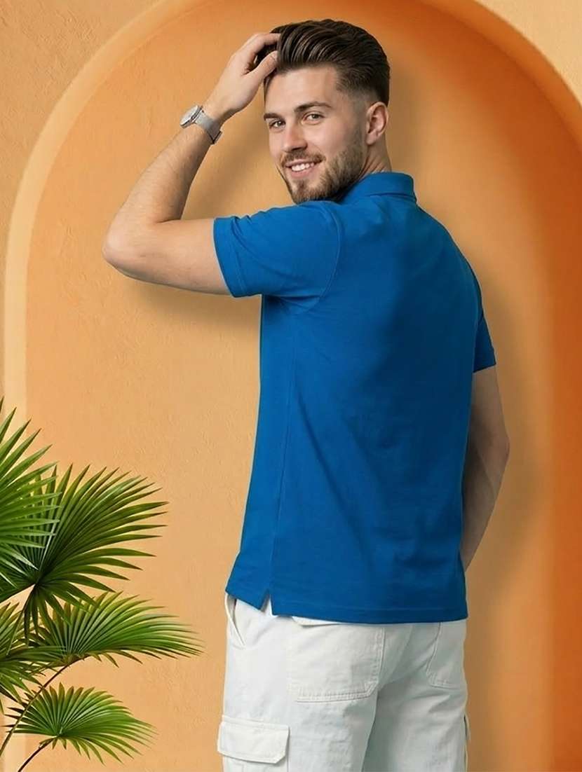 men solid short sleeve regular fit polo t-shirt - 22527403 -  Standard Image - 3
