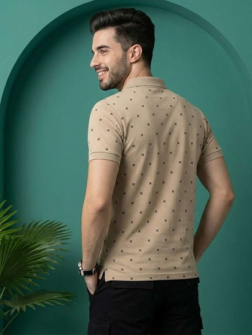 men printed short sleeve regular fit polo t-shirt - 22527409 -  Standard Image - 3