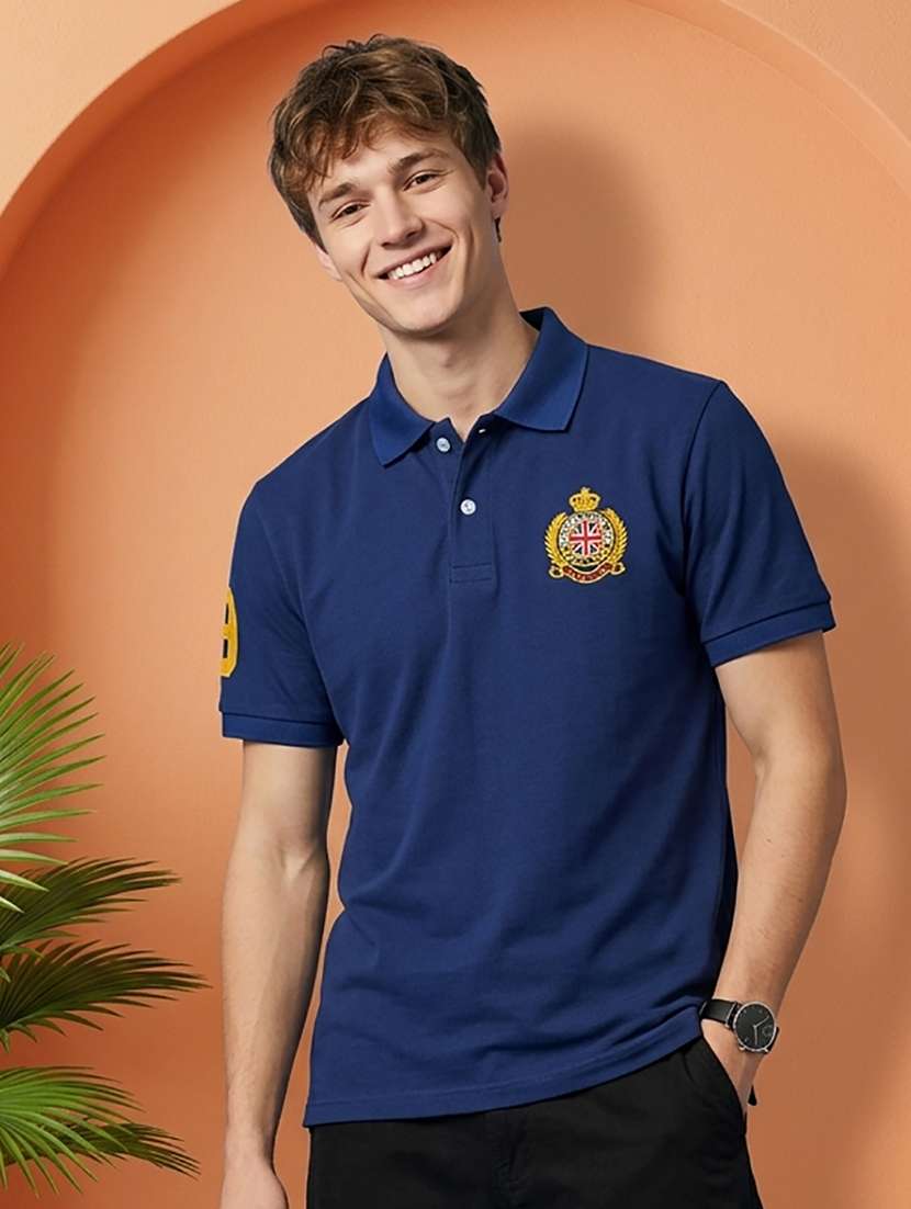 men solid short sleeve regular fit polo t-shirt