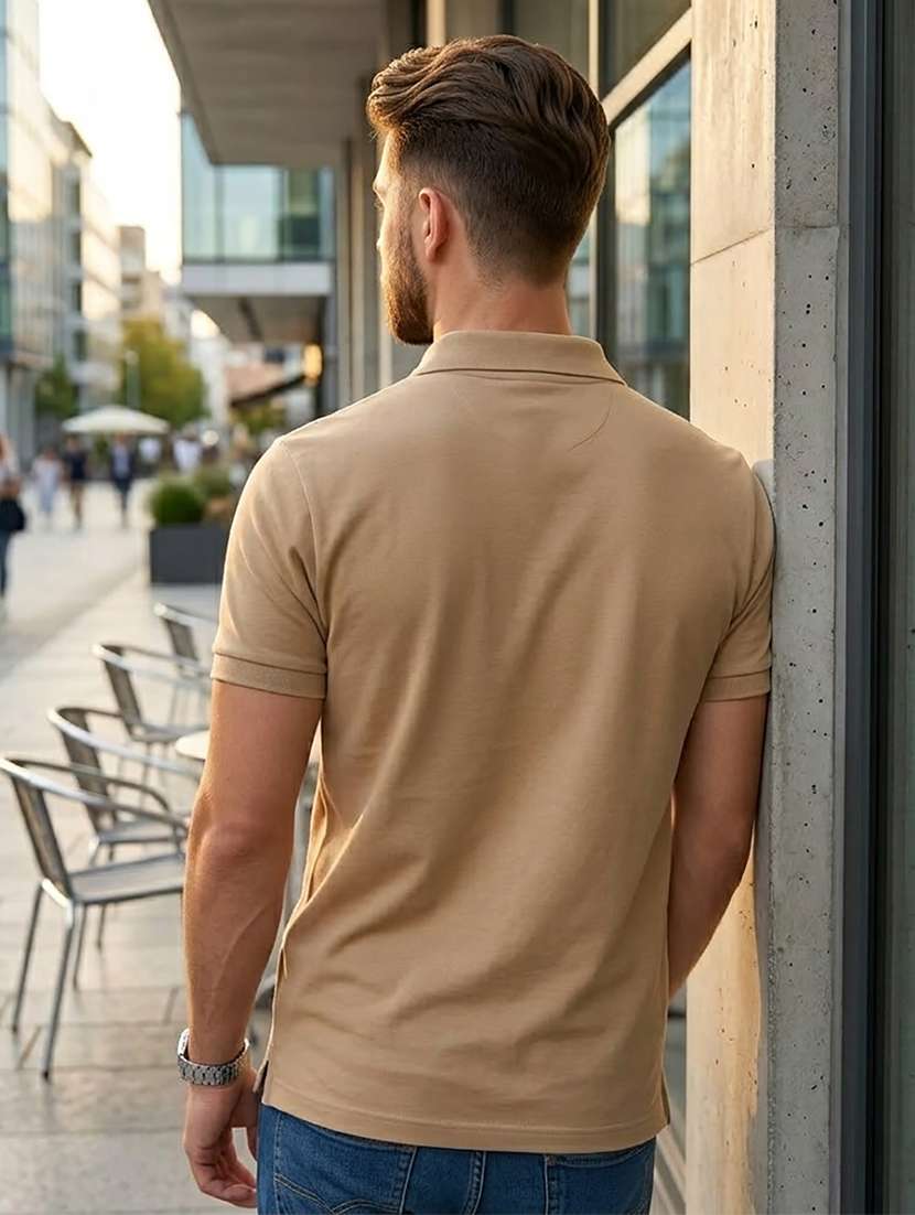 men solid short sleeve regular fit polo t-shirt - 22527443 -  Standard Image - 3