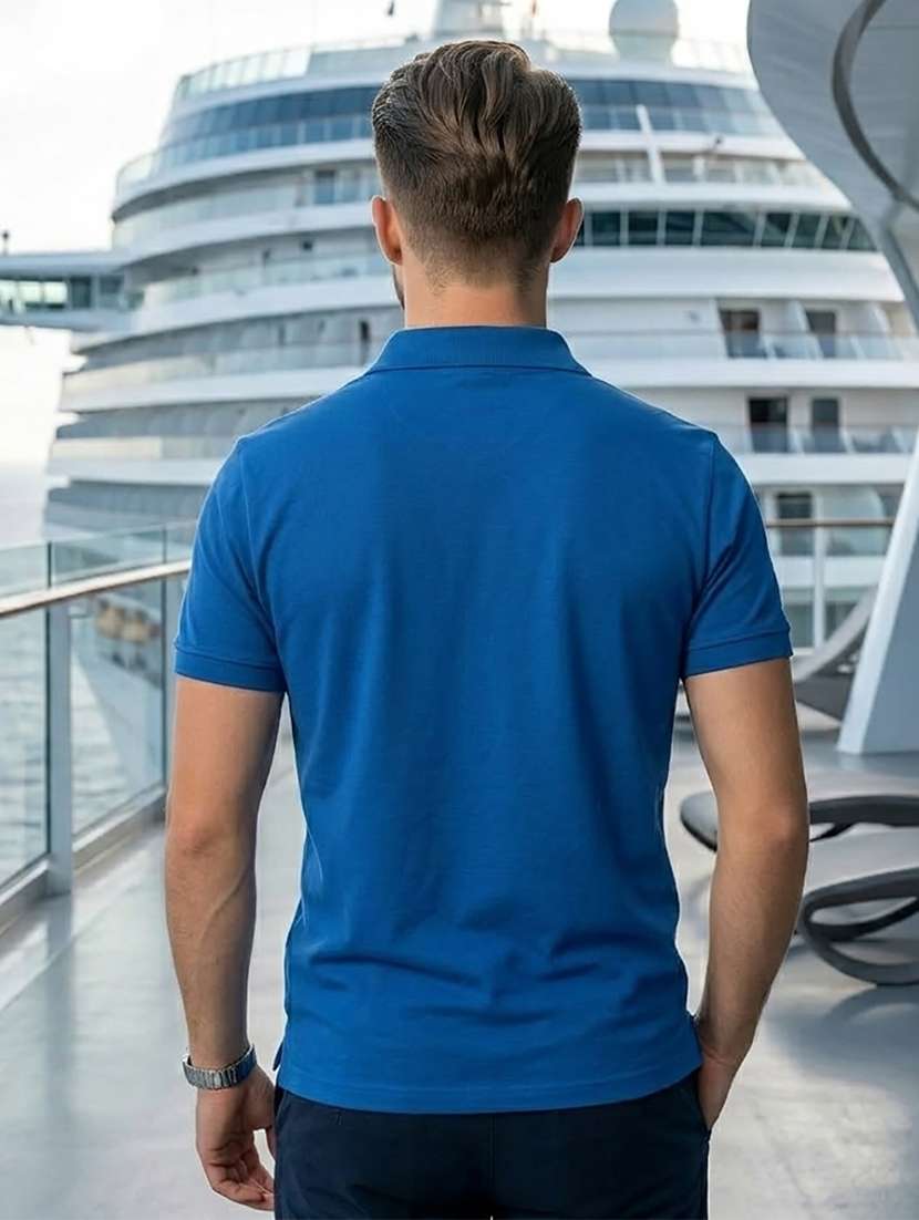Men Solid Short Sleeve Regular Fit Polo T-shirt - 22527453 -  Standard Image - 3