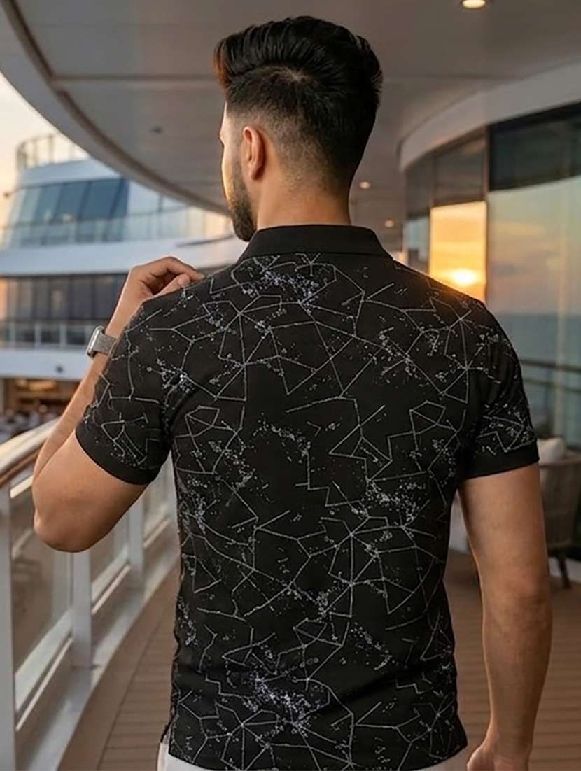 men printed short sleeve regular fit polo t-shirt - 22527467 -  Standard Image - 3