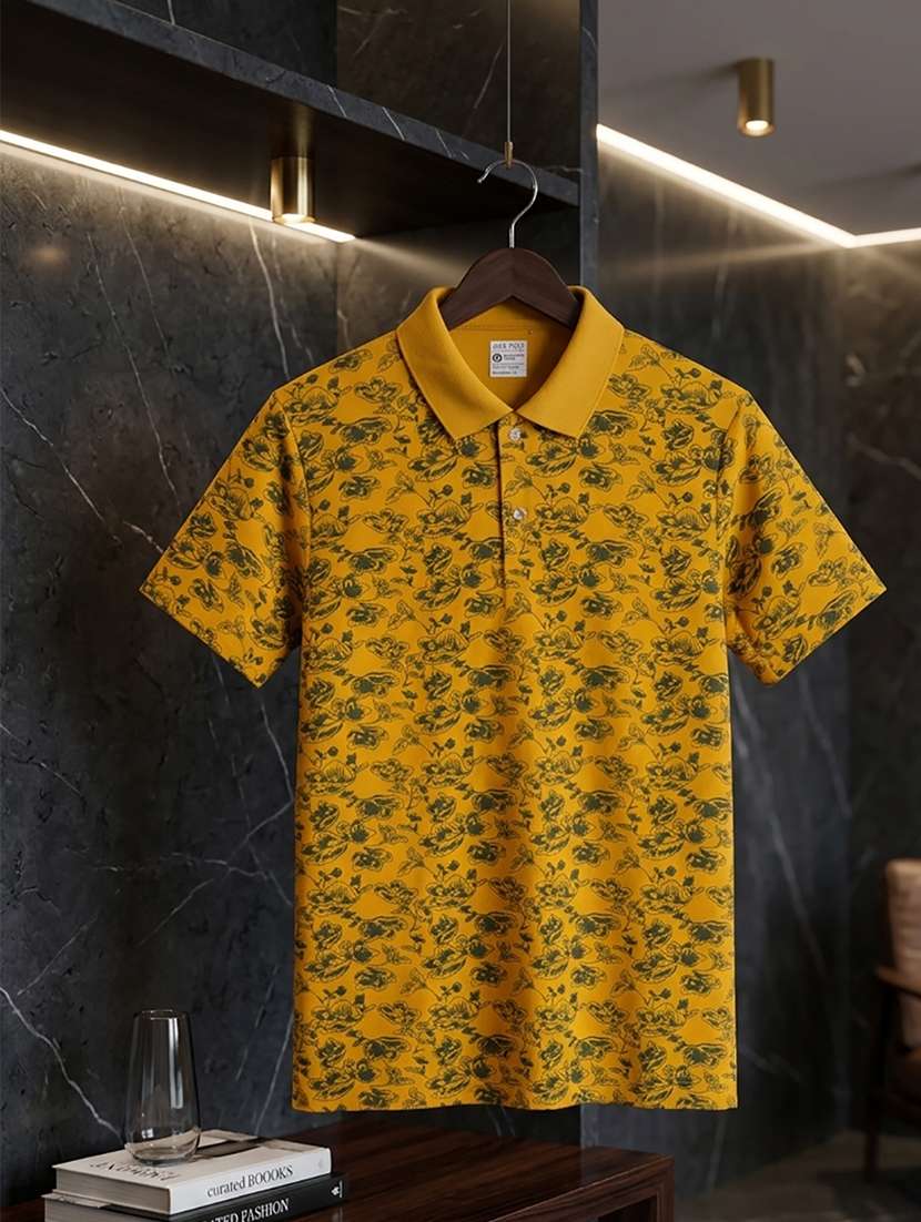men printed short sleeve regular fit polo t-shirt - 22527506 -  Standard Image - 3