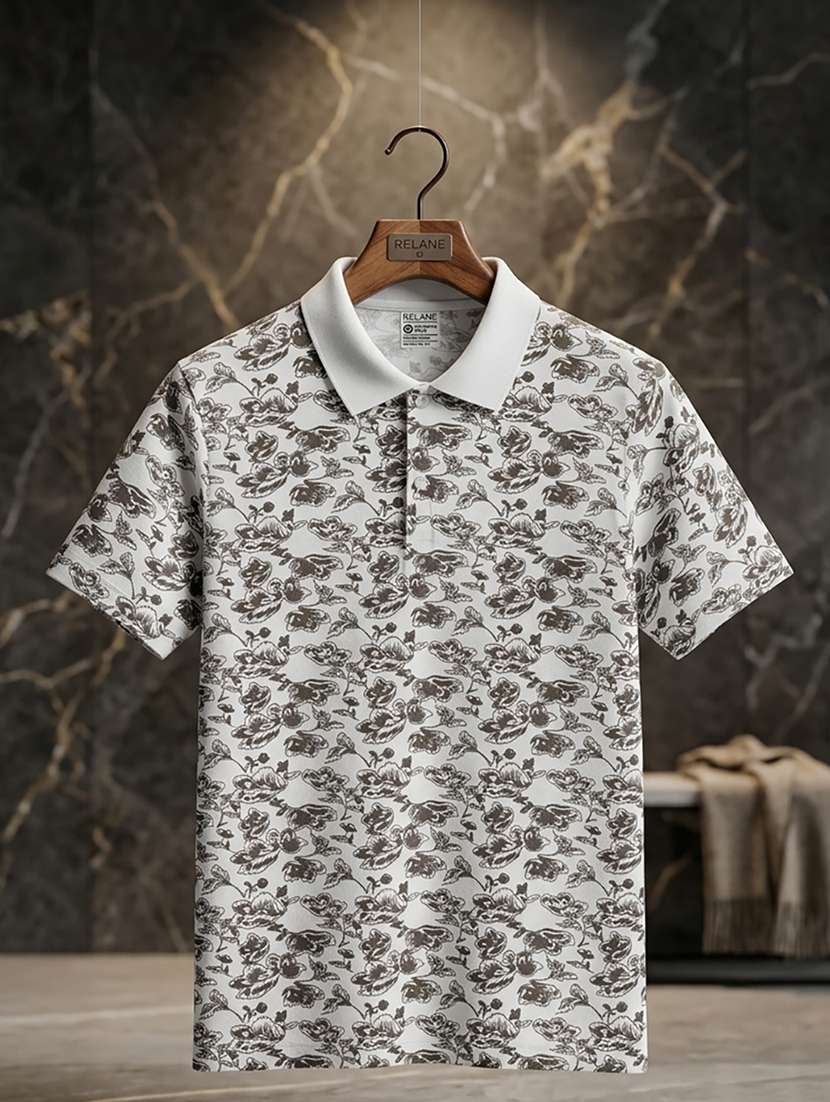men printed short sleeve regular fit polo t-shirt - 22527508 -  Standard Image - 3