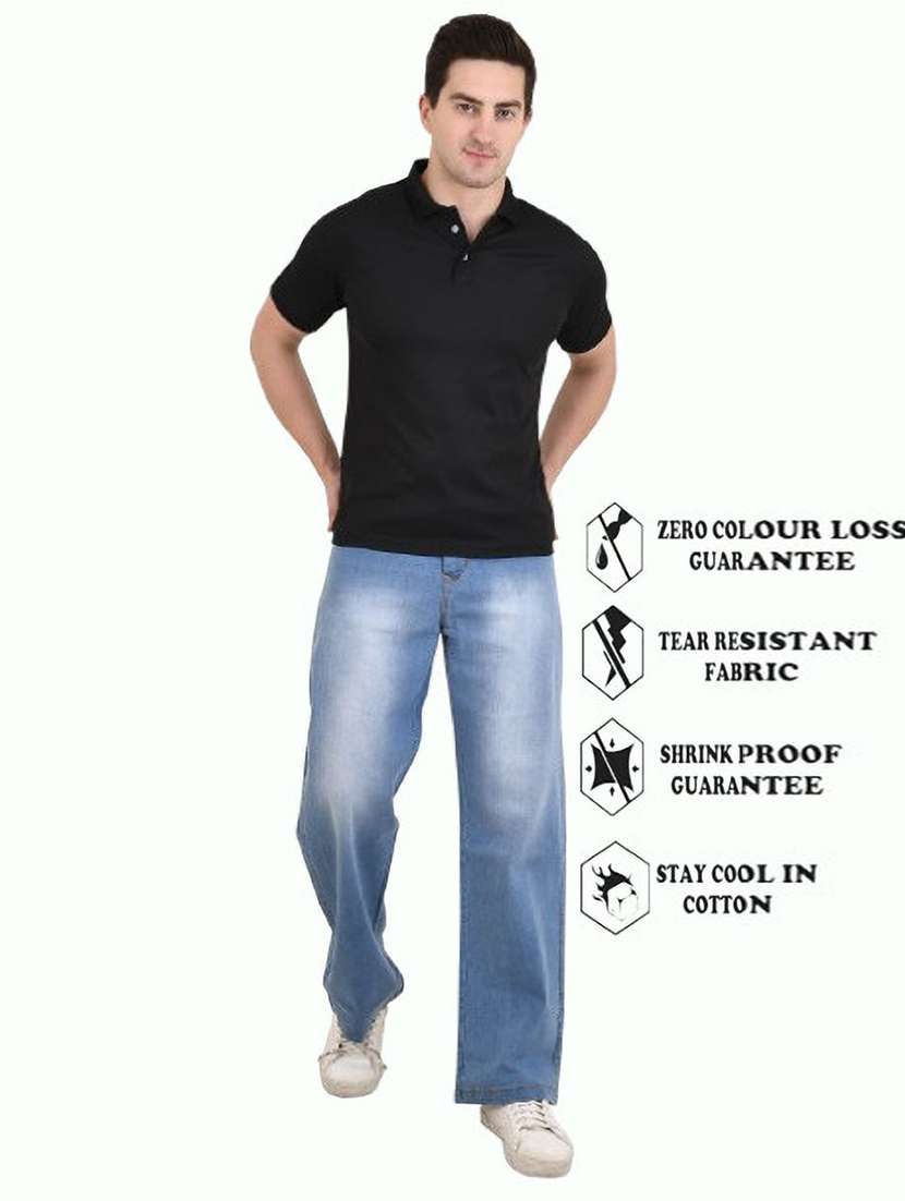 men washed mid rise full length straight jeans - 22528008 -  Standard Image - 3