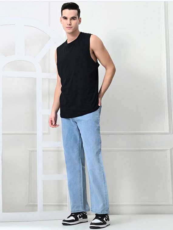men plain mid rise full length straight jeans - 22528060 -  Standard Image - 3