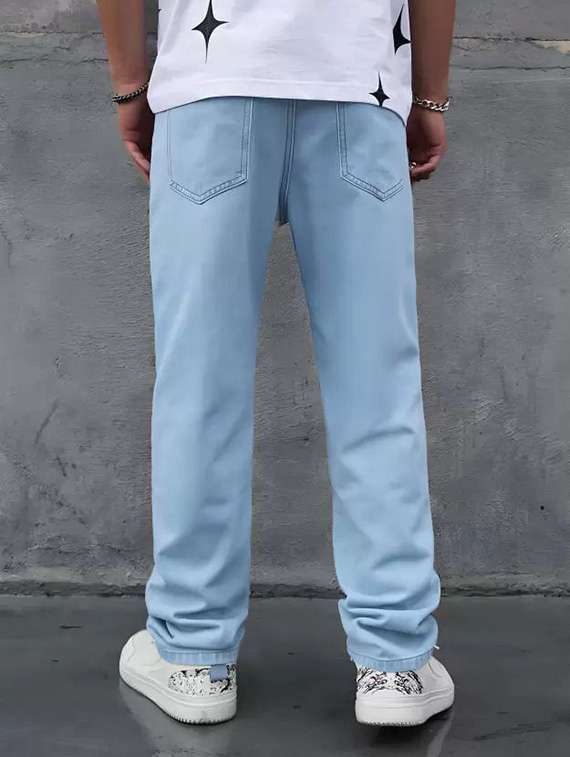 men plain mid rise full length relaxed fit jeans - 22528084 -  Standard Image - 3