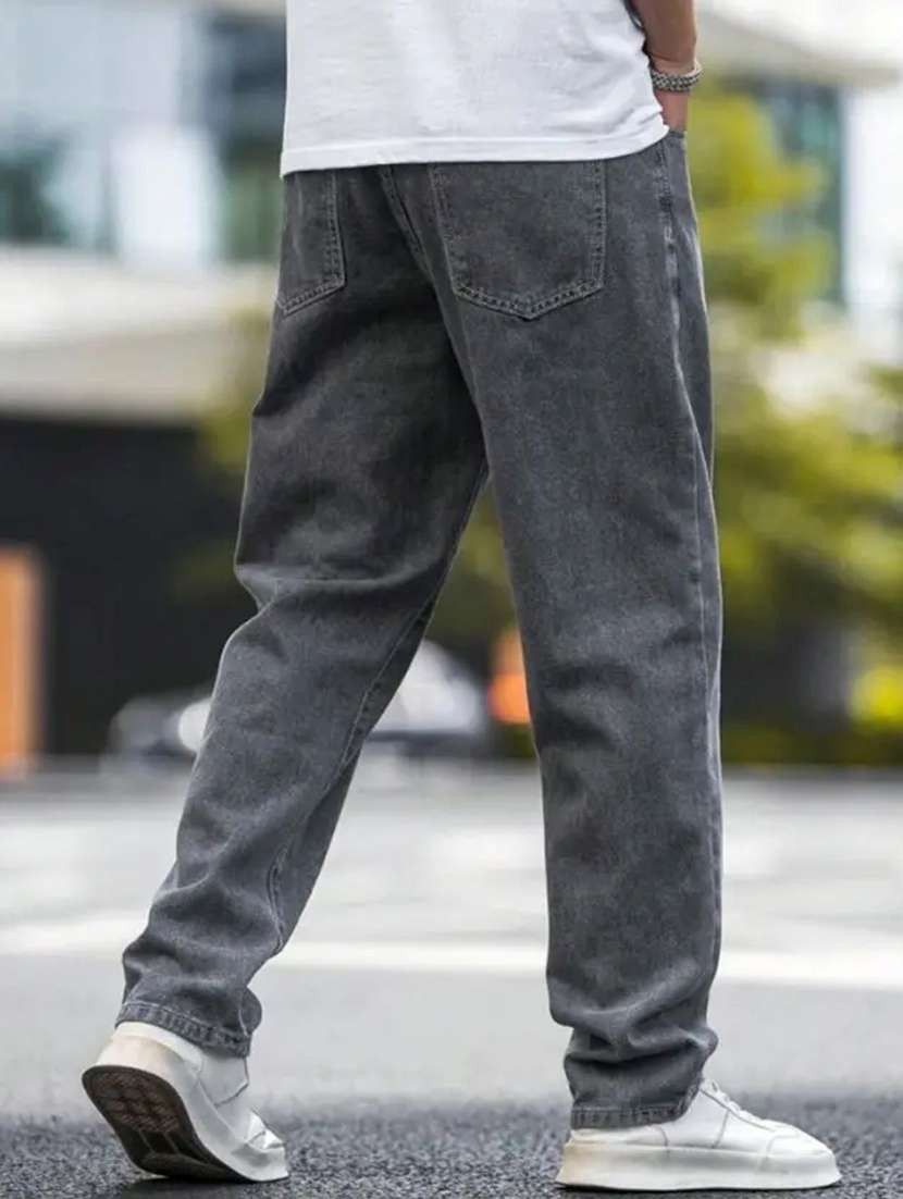 Men Plain Mid Rise Full Length Relaxed Fit Jeans - 22528099 -  Standard Image - 3
