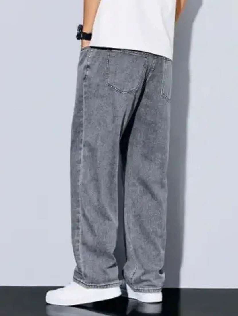 men washed mid rise full length baggy jeans - 22528108 -  Standard Image - 3