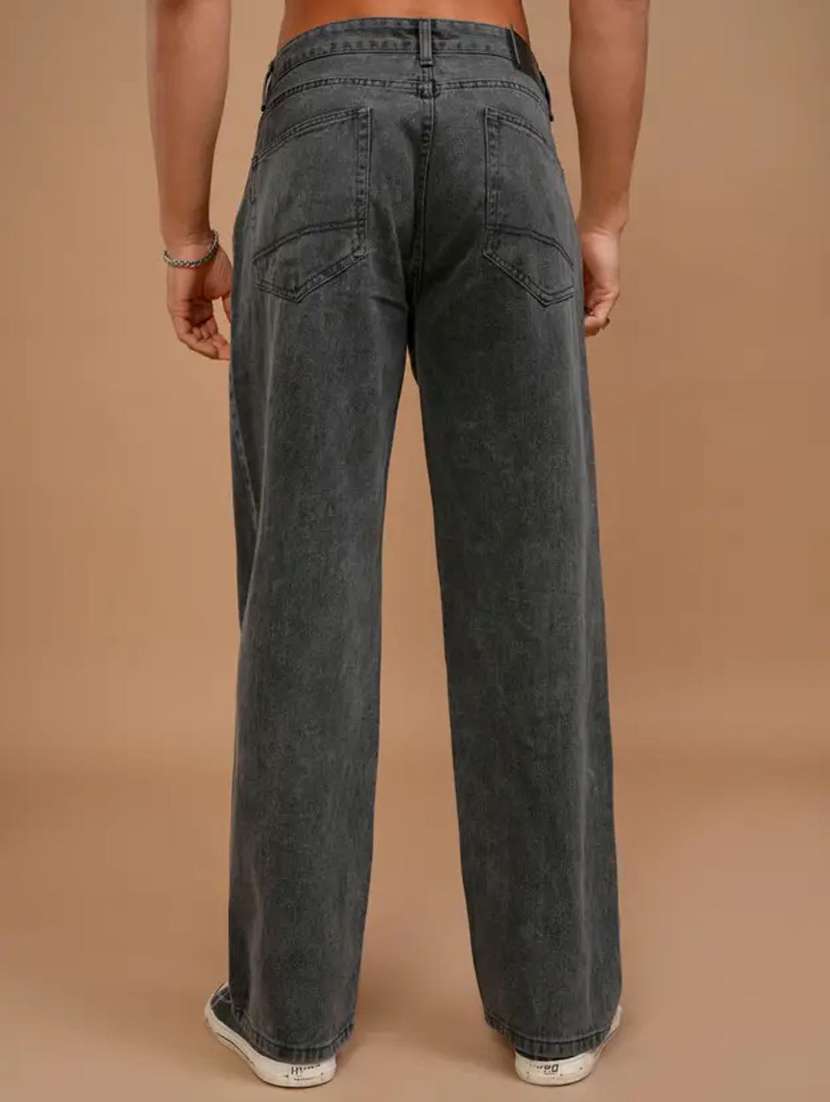 men washed mid rise full length straight jeans - 22528110 -  Standard Image - 3