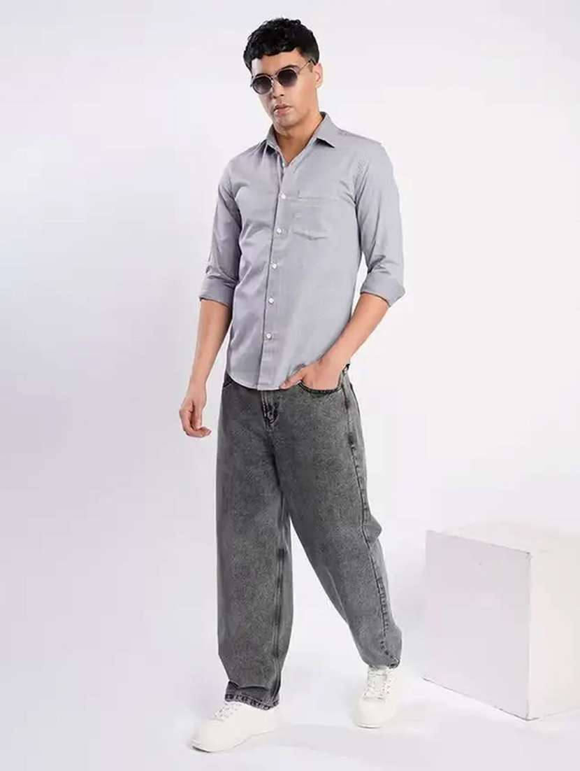 men washed mid rise full length baggy jeans - 22528111 -  Standard Image - 3