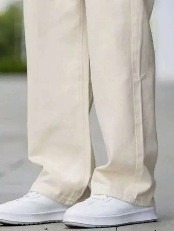men plain mid rise full length baggy jeans - 22528221 -  Standard Image - 3