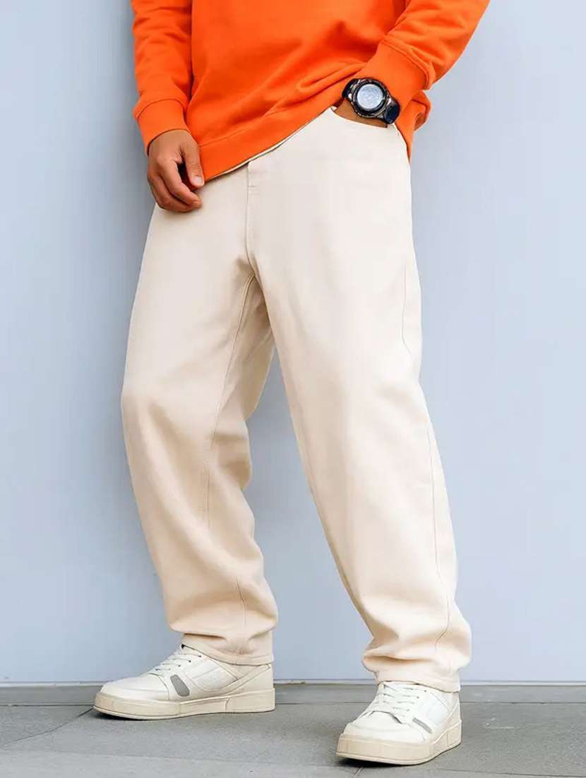 beige denim jeans