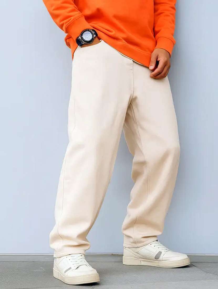 beige denim jeans