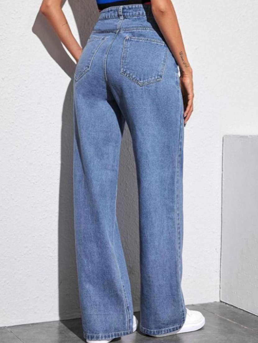 women solid mid rise straight fit jeans - 22528379 -  Standard Image - 3