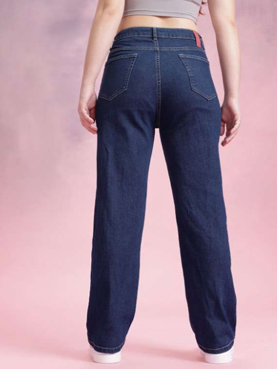 women solid mid rise straight fit jeans - 22528476 -  Standard Image - 3