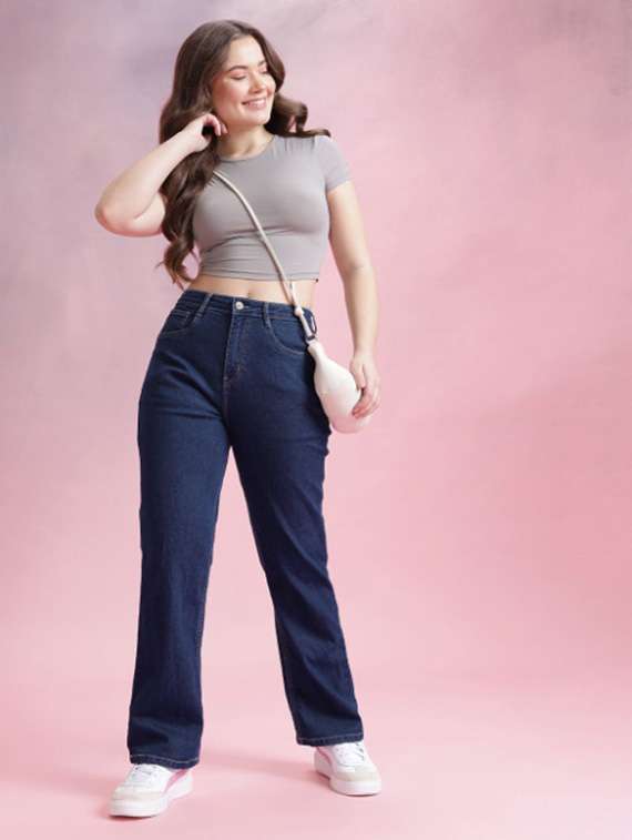 women solid mid rise straight fit jeans - 22528476 -  Standard Image - 5