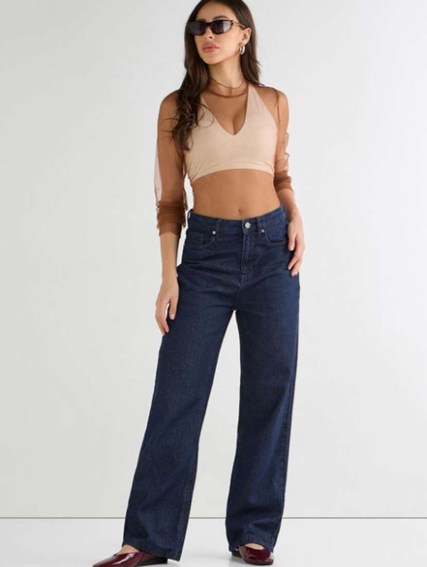 women solid mid rise straight fit jeans - 22528480 -  Standard Image - 3