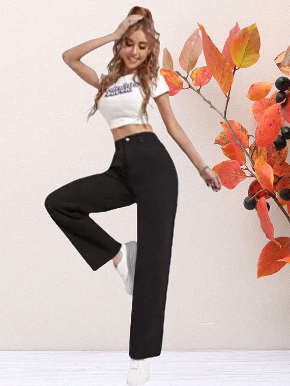 women solid mid rise straight fit jeans - 22528530 -  Standard Image - 3