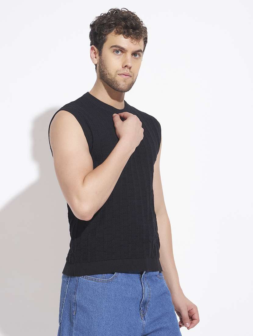 men self design sleeveless vest - 22528640 -  Standard Image - 3