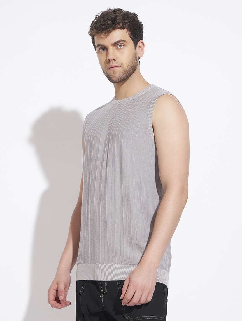 men self design sleeveless vest - 22528642 -  Standard Image - 3