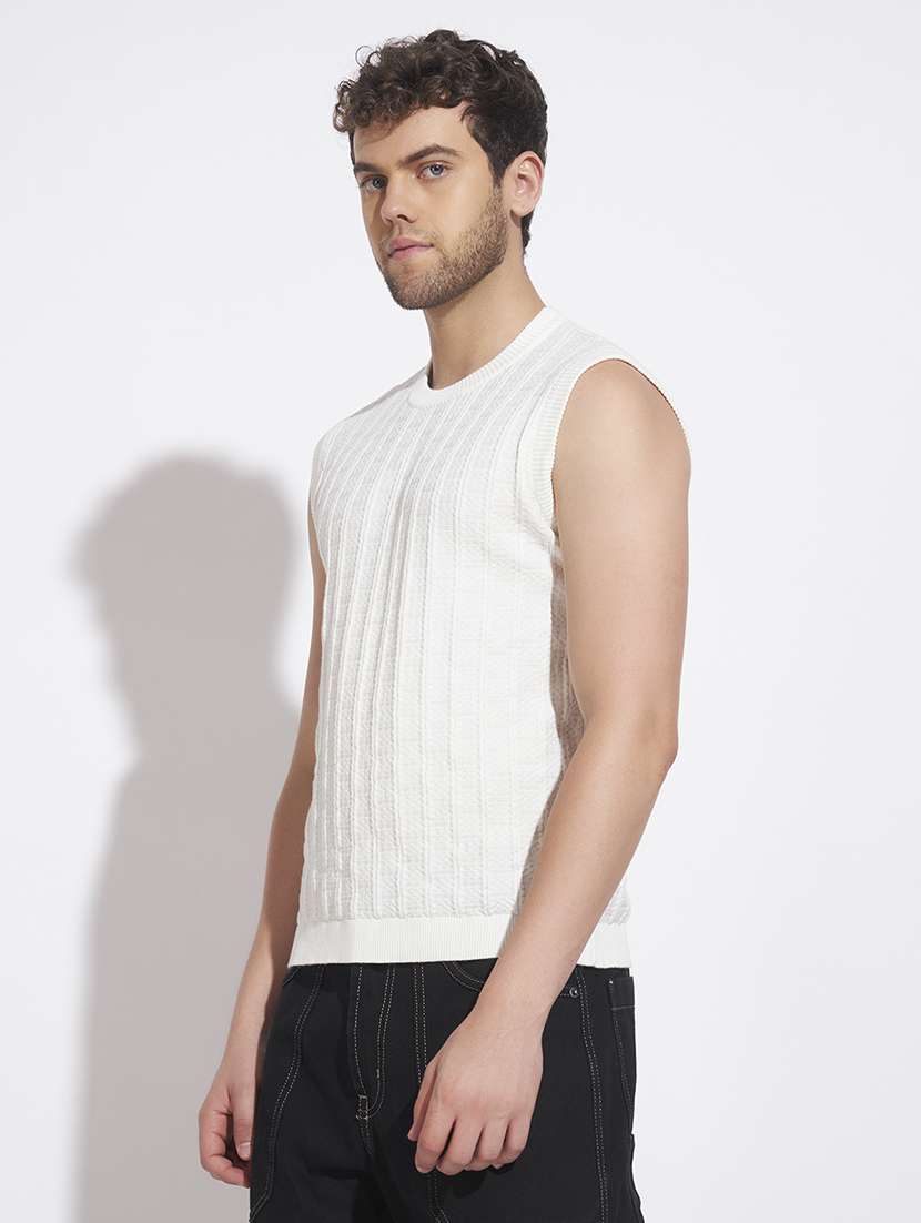men self design sleeveless vest - 22528644 -  Standard Image - 3