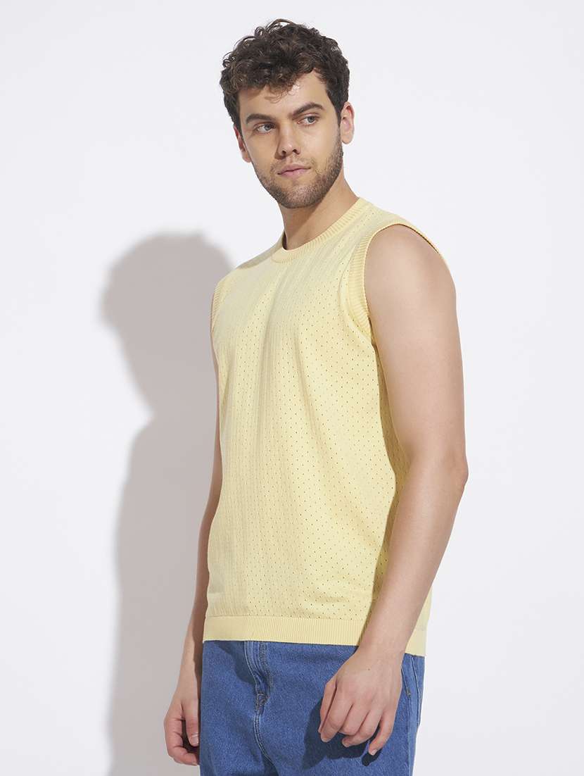 men self design sleeveless vest - 22528645 -  Standard Image - 3