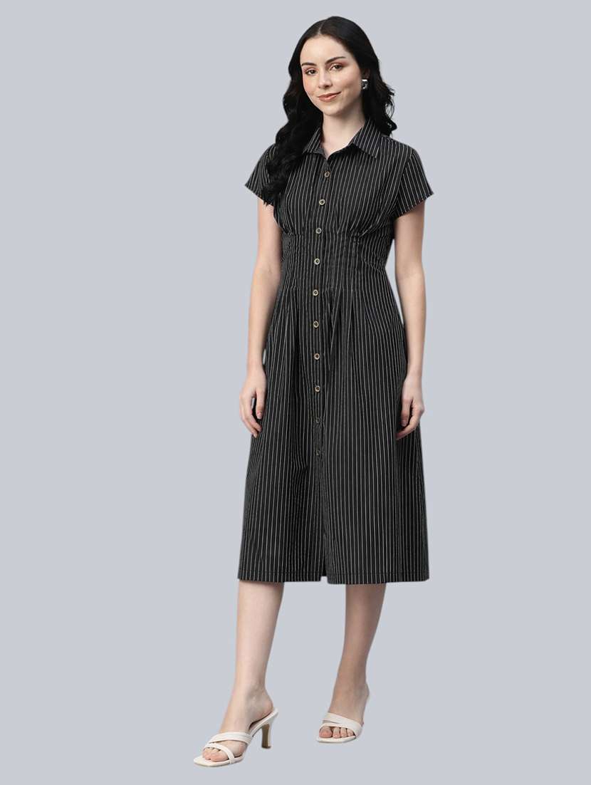 women printed short sleeves sleeves shirt dress - 22528678 -  Standard Image - 5