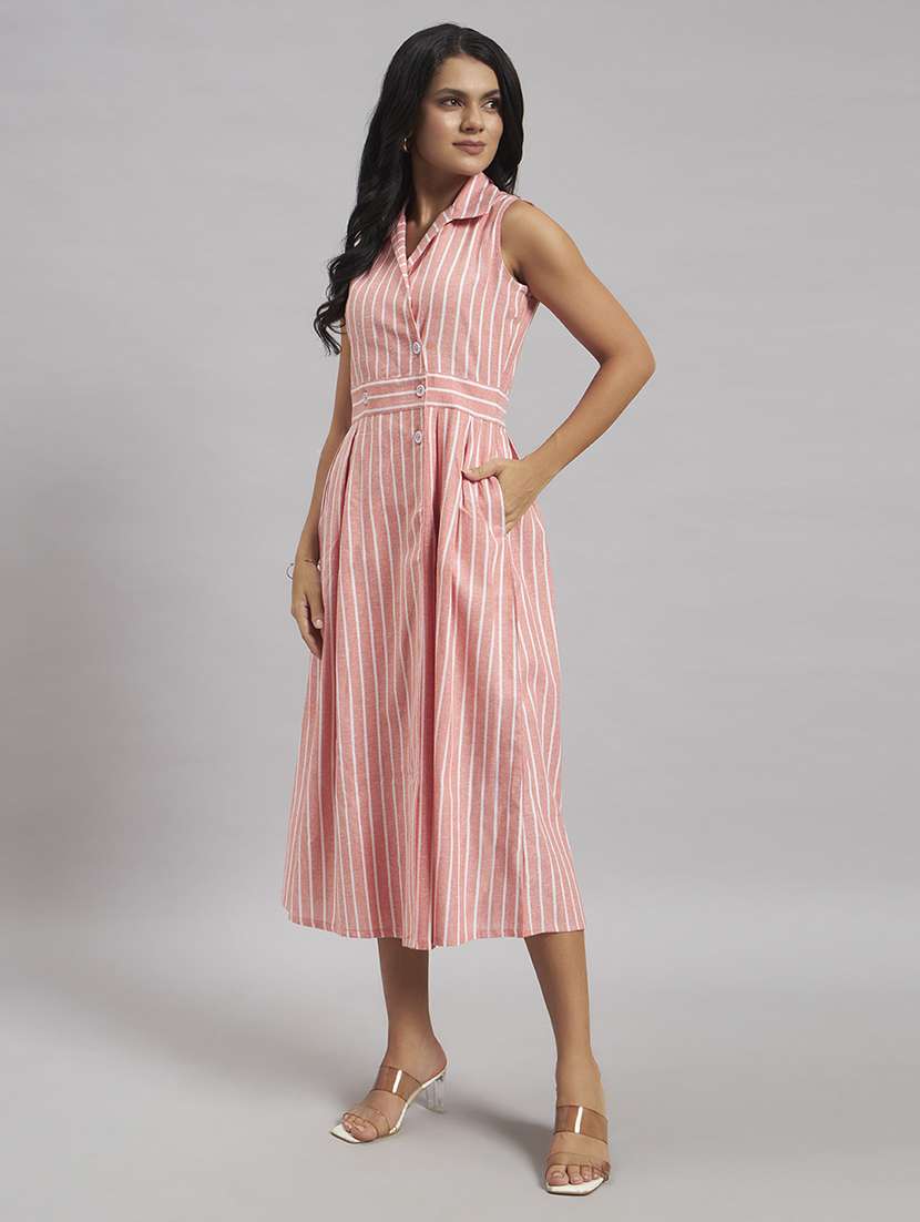 women printed sleeveless fit and flare dress - 22528683 -  Standard Image - 3