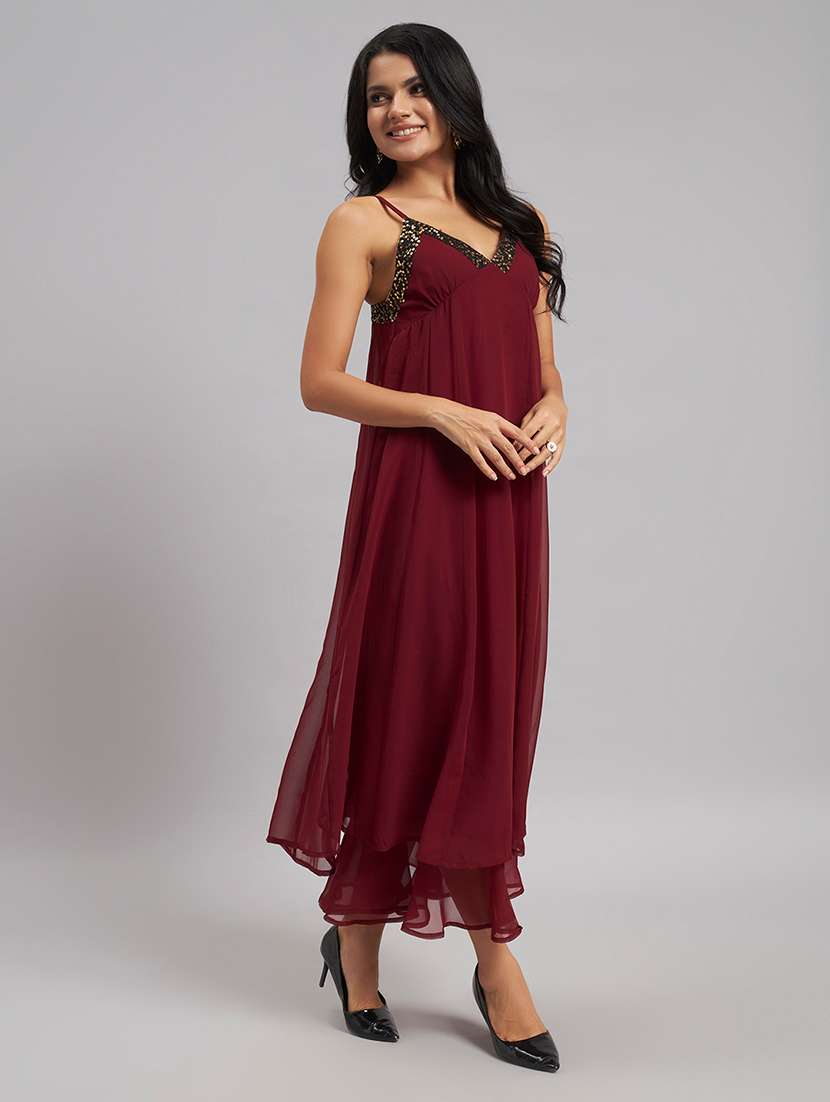 women sequined sleeveless fit and flare dress - 22528692 -  Standard Image - 3