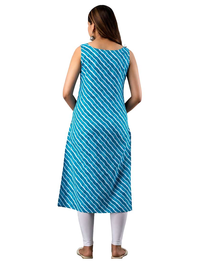 Women Printed Sleeveless Straight Kurta - 22528750 -  Standard Image - 3