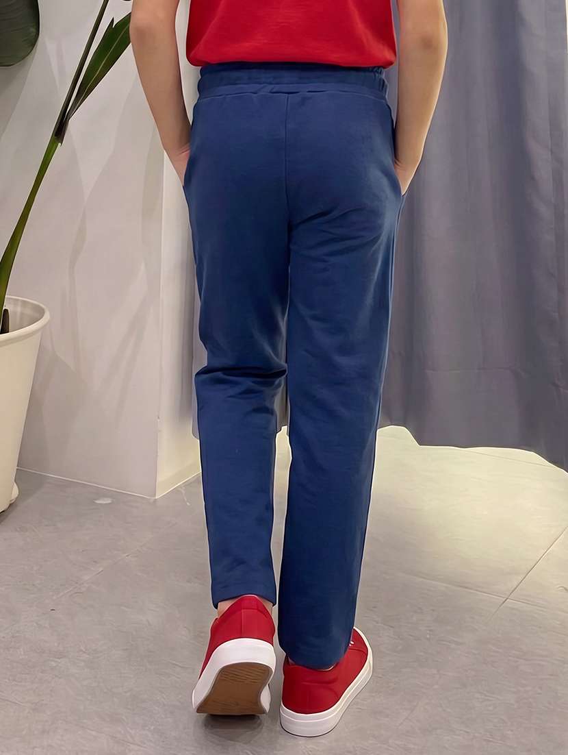 boys solid mid rise track pant - 22528864 -  Standard Image - 3