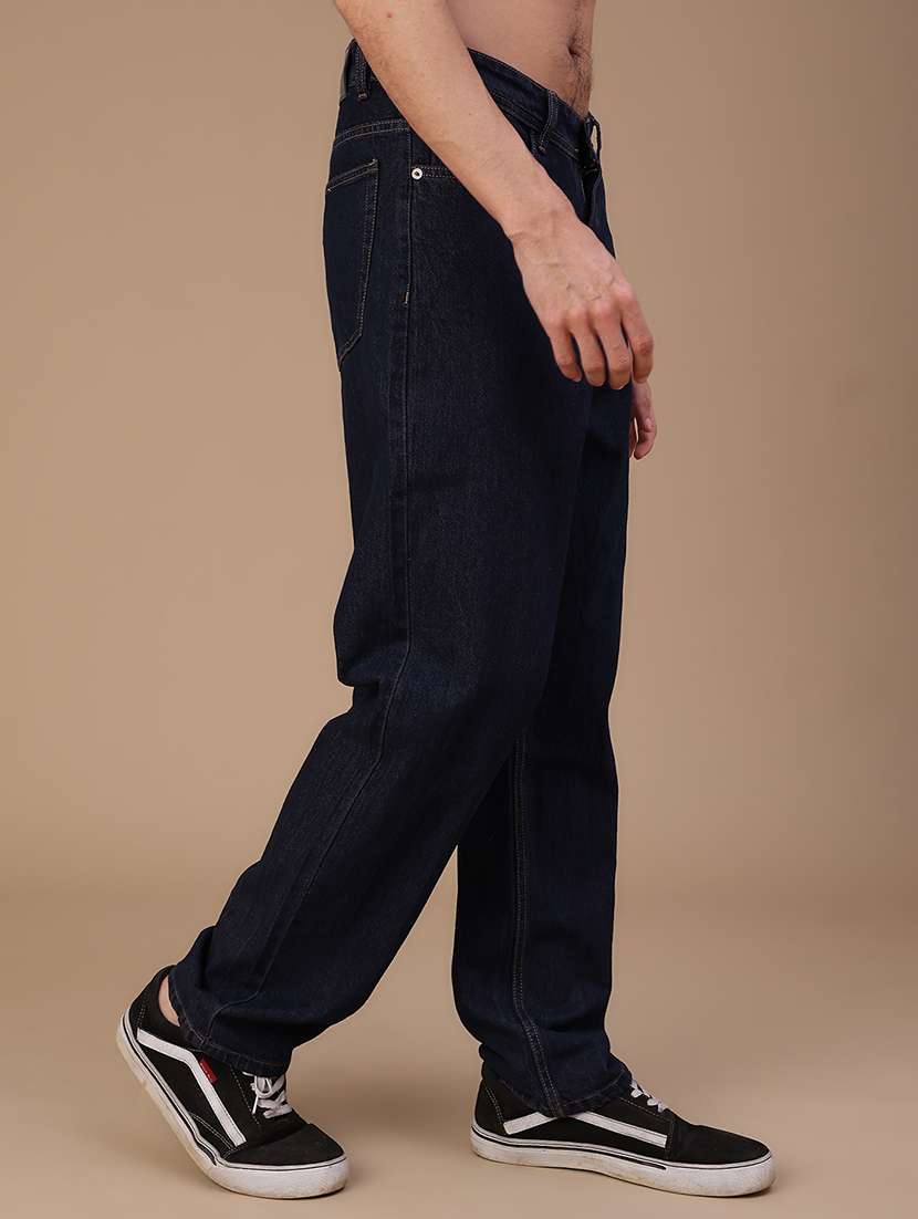 Men Plain Mid Rise Full Length Relaxed Fit Jeans - 22529274 -  Standard Image - 3