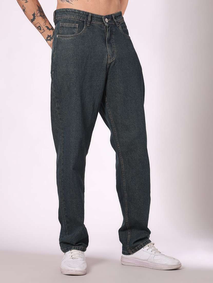 Men Plain Mid Rise Full Length Relaxed Fit Jeans - 22529275 -  Standard Image - 3